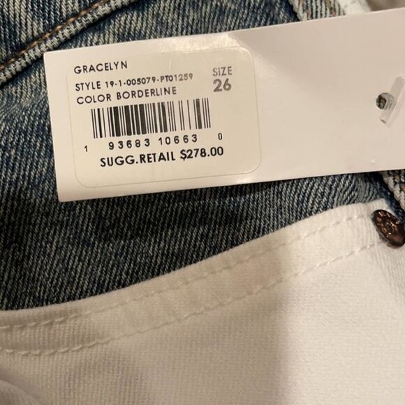 Joie Gracelyn Borderline White Blue High Rise Jean - Picture 5 of 11